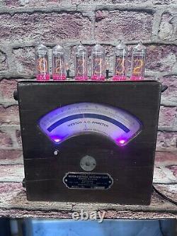 Nixie Clock IN-14 Retro Steampunk. Weston 155 Ammeter Repurposed As Nixie Clock