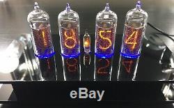 Nixie Clock IN-14 Tubes Fully Assembled Handmade Backlight Alarm USB (US Seller)