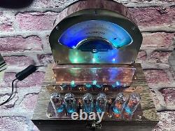 Nixie Clock IN-14 Tubes. Steampunk Copper Clad & Base Weston 264, 5 RGB's