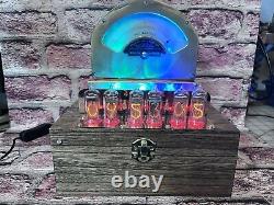 Nixie Clock IN-14 Tubes. Steampunk Copper Clad & Base Weston 264, 5 RGB's