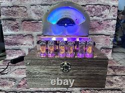 Nixie Clock IN-14 Tubes. Steampunk Copper Clad & Base Weston 264, 5 RGB's