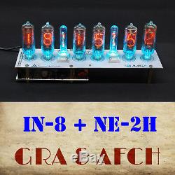 Nixie Clock IN-8 Tubes and Glass Columns, Musical, USB (Arduino comp) WITH TUBES