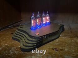 Nixie Clock Kit IN14 Wave (With tubes) and Wooden Enclosure. 12 hours format