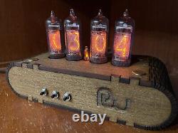 Nixie Clock Kit IN14 (With tubes) and Wooden Enclosure. 12 H. F