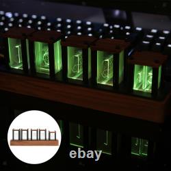 Nixie Clock Retro LED Luminous Clock Visual Effects Wooden Base Home Decor