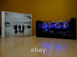 Nixie Clock with 4 LC-513 tubes blue led & black glossy case & alarm & remote