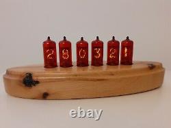 Nixie Clock with 6 German Z570M tubes wooden case by Monjibox