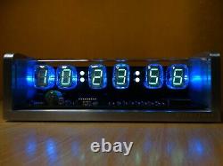 Nixie Clock with 6 IV22 VFD tubes, remote control, aluminum case, RGB LED, alarm