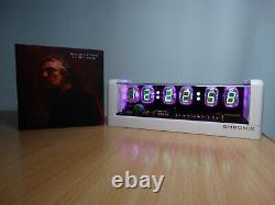 Nixie Clock with 6 IV22 tubes, remote control, white mat case, RGB LED, alarm