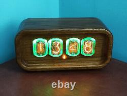 Nixie Clock with IN-12 Tubes Wooden Case RGB Backlight