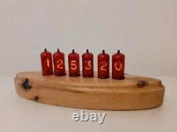 Nixie Clock witn new old stock German Z570M tubes in wooden case by Monjibox