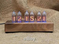 Nixie Tube Clock 6x IN-14 Vintage Retro Wooden Table Clock Assembled Gift Man