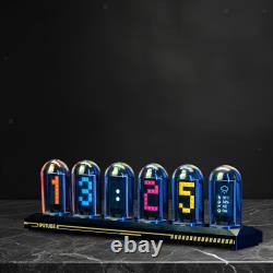 Nixie Tube Clock Desk Digital Clock Housewarming Kids RGB Glow Tube Clock