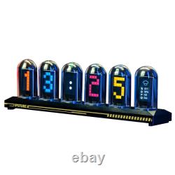 Nixie Tube Clock Desk Digital Clock Housewarming Kids RGB Glow Tube Clock