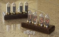 Nixie Tube Clock IN-14 Vintage Re from the mahave of mahogany wenge