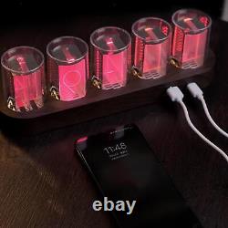 Nixie Tube Clock RGB Light Glow Tubes Analog Clock for Game Lover Bookshelf