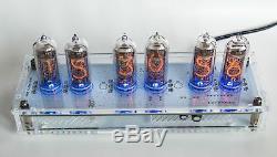 Nixie Tube Clock with 6x IN-14 with RGB back lighting unique vintage steampunk