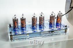 Nixie Tube Clock with 6x IN-14 with RGB back lighting unique vintage steampunk