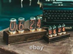 Nixie Tube Clock with New and Easy Replaceable IN-18 Nixie Tubes, Ideal Gift