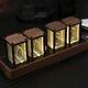 Nixie Tube Digital Clock Colorful Diy Wooden Alarm Desk Clock, Office Home Clock