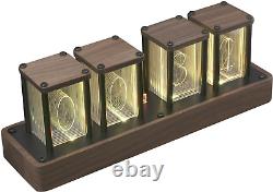 Nixie Tube Digital Clock Colorful DIY Wooden Alarm Desk Clock, Office Home Clock