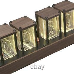 Nixie Tube Digital Clock Colorful DIY Wooden Alarm Desk Clock, Office Home Clock