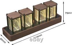 Nixie Tube Digital Clock Colorful DIY Wooden Alarm Desk Clock, Office Home Clock