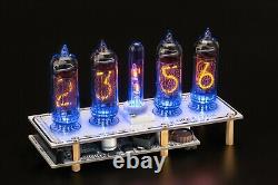 Nixie Tubes Clock IN-14 with Column and Sockets 12/24H 4 Tubes WHITE BOARDS