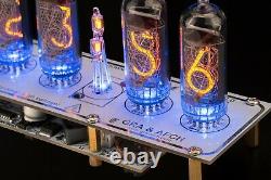 Nixie Tubes Clock IN-14 with Column and Sockets 12/24H 4 Tubes WHITE BOARDS