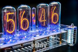 Nixie Tubes Clock on IN-18 in Big Acrylic Case with Columns