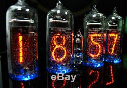 Nixie Tubes Clock with 4 pieces IN-14 tubes with RGB backlight Alarm and Chimes