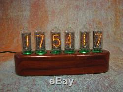 Nixie clock IN8-2 tubes Padouk case Jewel Series Monjibox with RGB LEDs