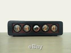 Nixie clock based on IN-4 tubes and OG-4 dekatron, in mahogany wooden case