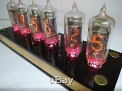 Nixie clock with rare DOLAM LC-531 tubes and enclosure FINE 5 NOT UPSIDE DOWN 2