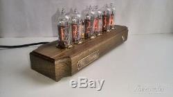 Nixie tube Clock with IN-14 in antique oak case from RetroNix