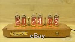 Nixie tube Clock with IN-14 in beech case from RetroNix