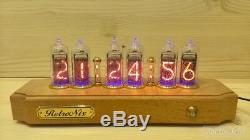 Nixie tube Clock with IN-14 in beech case from RetroNix