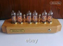 Nixie tube Clock with IN-14 in beech-tree case from RetroNix