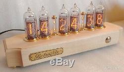 Nixie tube Clock with IN-14 in maple case from RetroNix