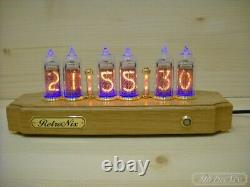 Nixie tube Clock with IN-14 in oak-tree case from RetroNix