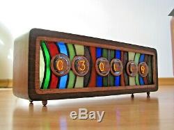 Nixie tube Clock with Tiffany Stained Glass case Z510M WiFI NTP perfect time