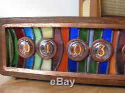 Nixie tube Clock with Tiffany Stained Glass case Z510M WiFI NTP perfect time