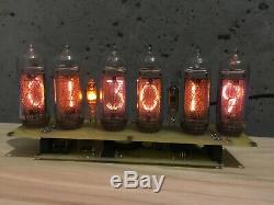 Nixie tube clock IN-14 (6 tube) Amber US power adapter included with calendar