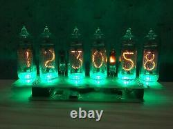 Nixie tube clock IN-14 (6 tube) Green US power adapter included with calendar