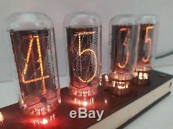 Nixie tube clock IN-18 WITH TUBES and CASE REMOTE TEMPERATURE MEMORY