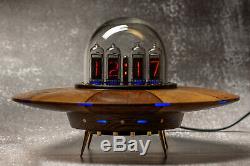 Nixie tube clock UFO Style Vintage Desk Clock In-14 In 14 In-14 RGB case oak