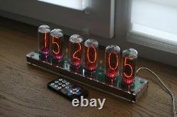 Nixie tube clock include IN-18 tubes and plywood clear case retro vintage