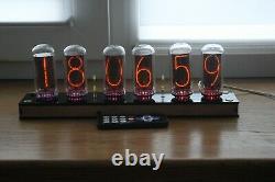 Nixie tube clock include IN-18 tubes and plywood clear case retro vintage