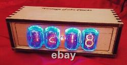 Nixie tube clock kit 2.3 with IN-12 Tubes in wood box with DIY case panel