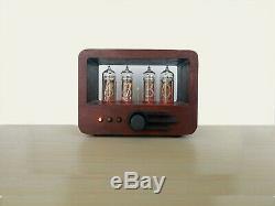 Nixie tube clock with 4 IN-14 tubes in wooden case